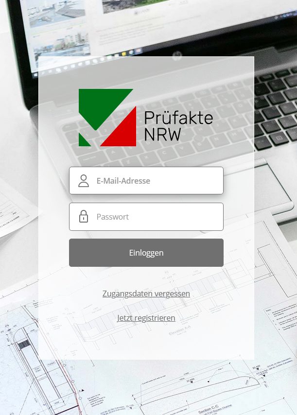 Loginseite der Digitalen Prüfakte NRW.