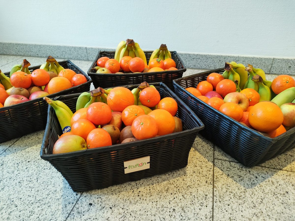 Obstkörbe für das HZI-Team.