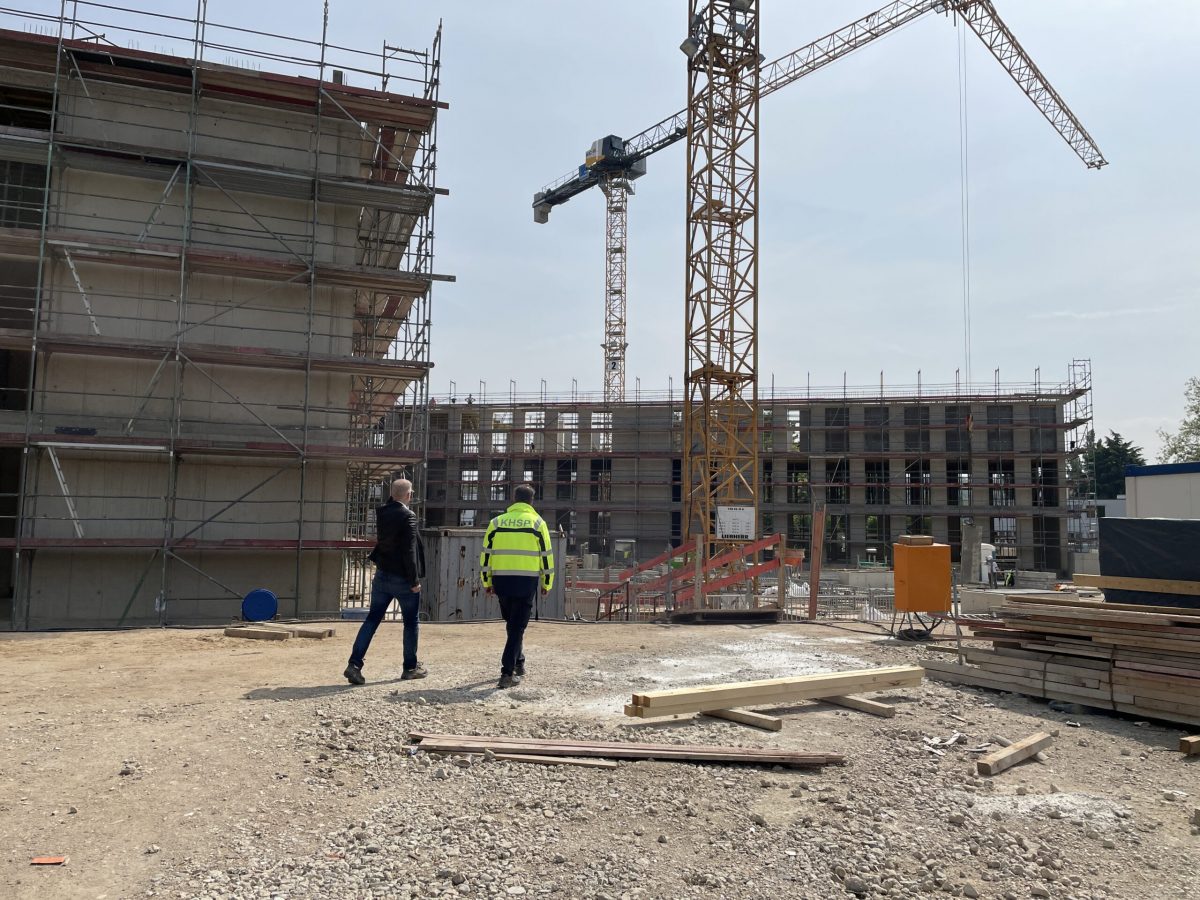 Neues HZI-Bürogebäude in der Röhfeldstraße - Baustelle.