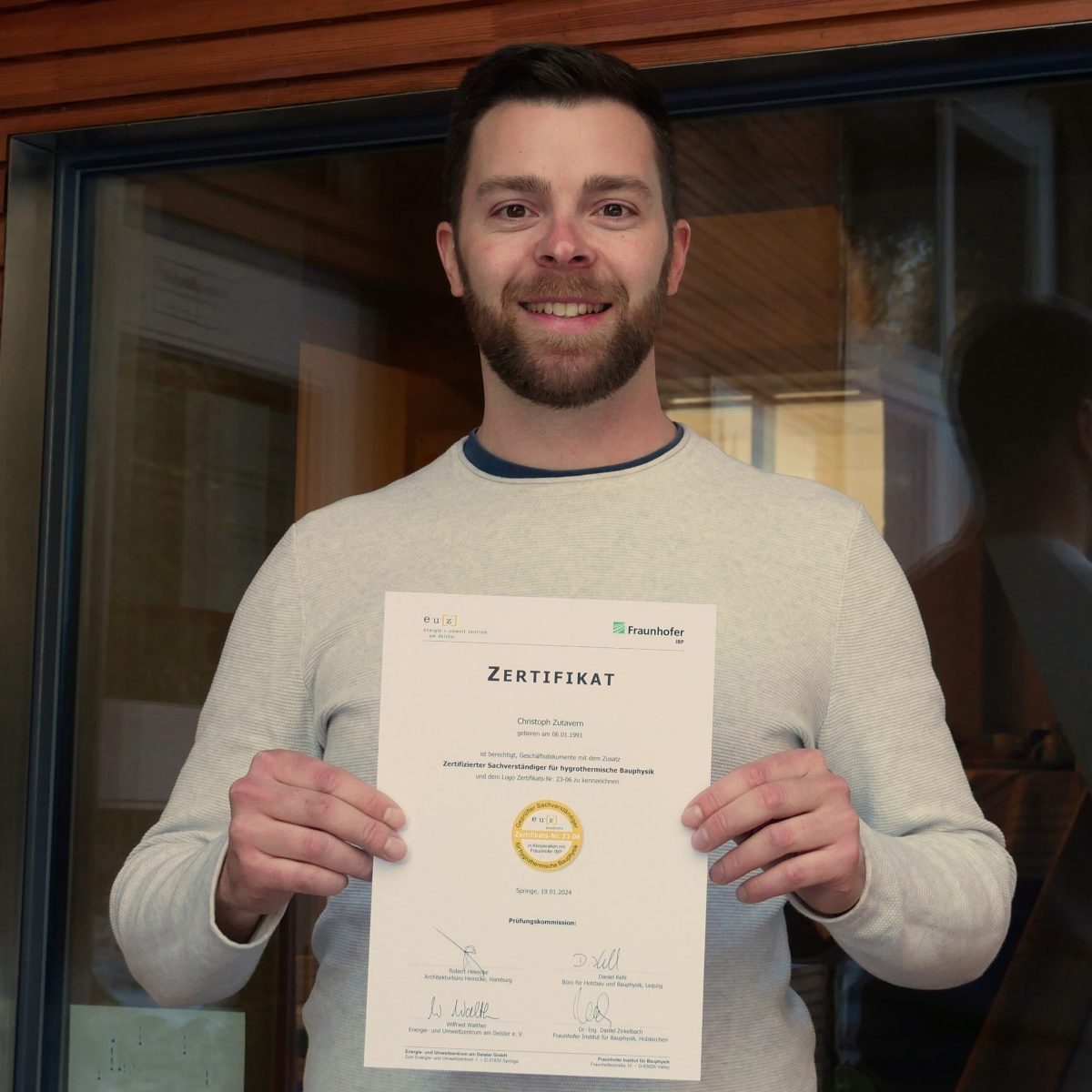 Zertifizierter Sachverständiger für hygrothermische Bauphysik Christoph Zutavern.