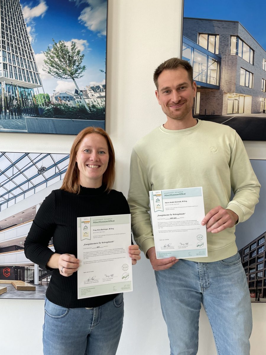 Energie-Effizienz-Experten Kira Bartinger und André Schmidt.