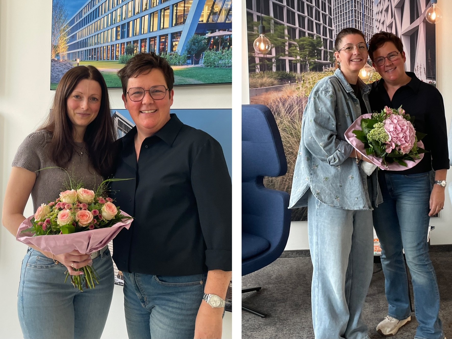 Julia Schleich und Sarah Weber mit Uta Höner.