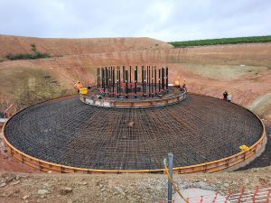 Baukontrolle Fundament Windrad in Monreal.